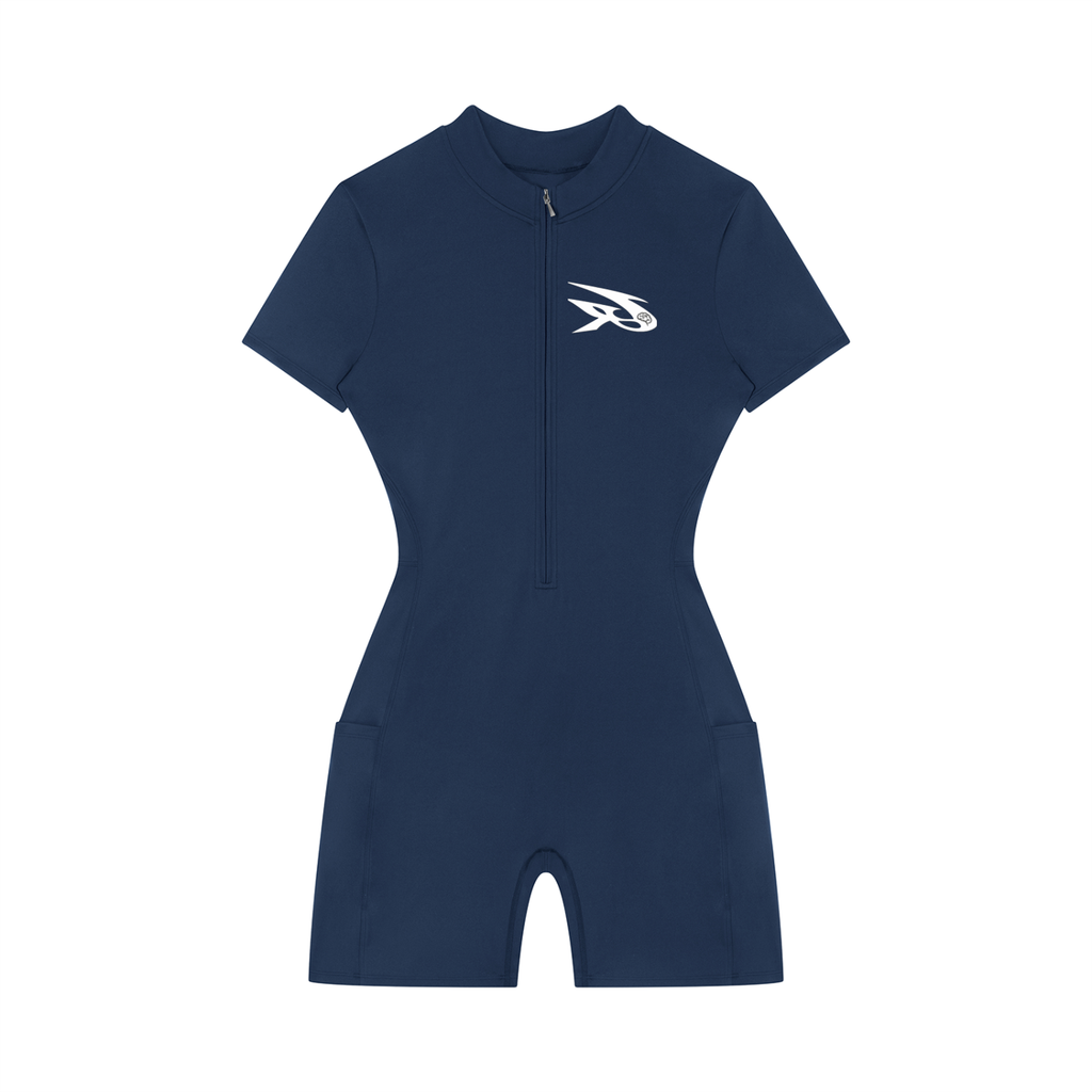 Women's Quarter-Zip Short Sleeve Romper