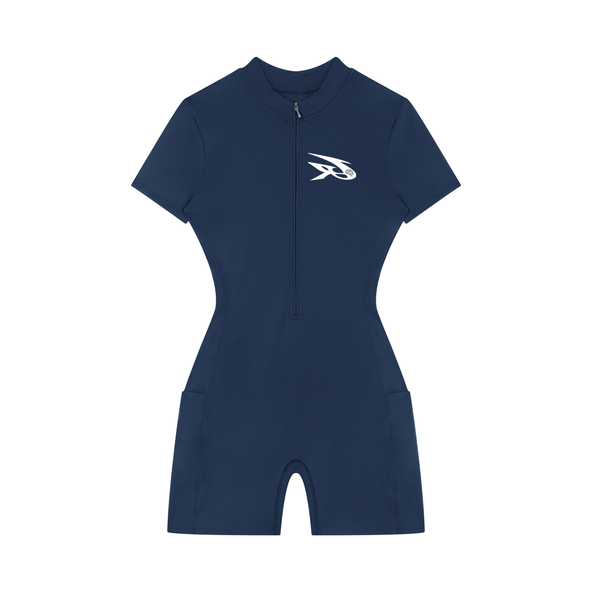 Women's Quarter-Zip Short Sleeve Romper