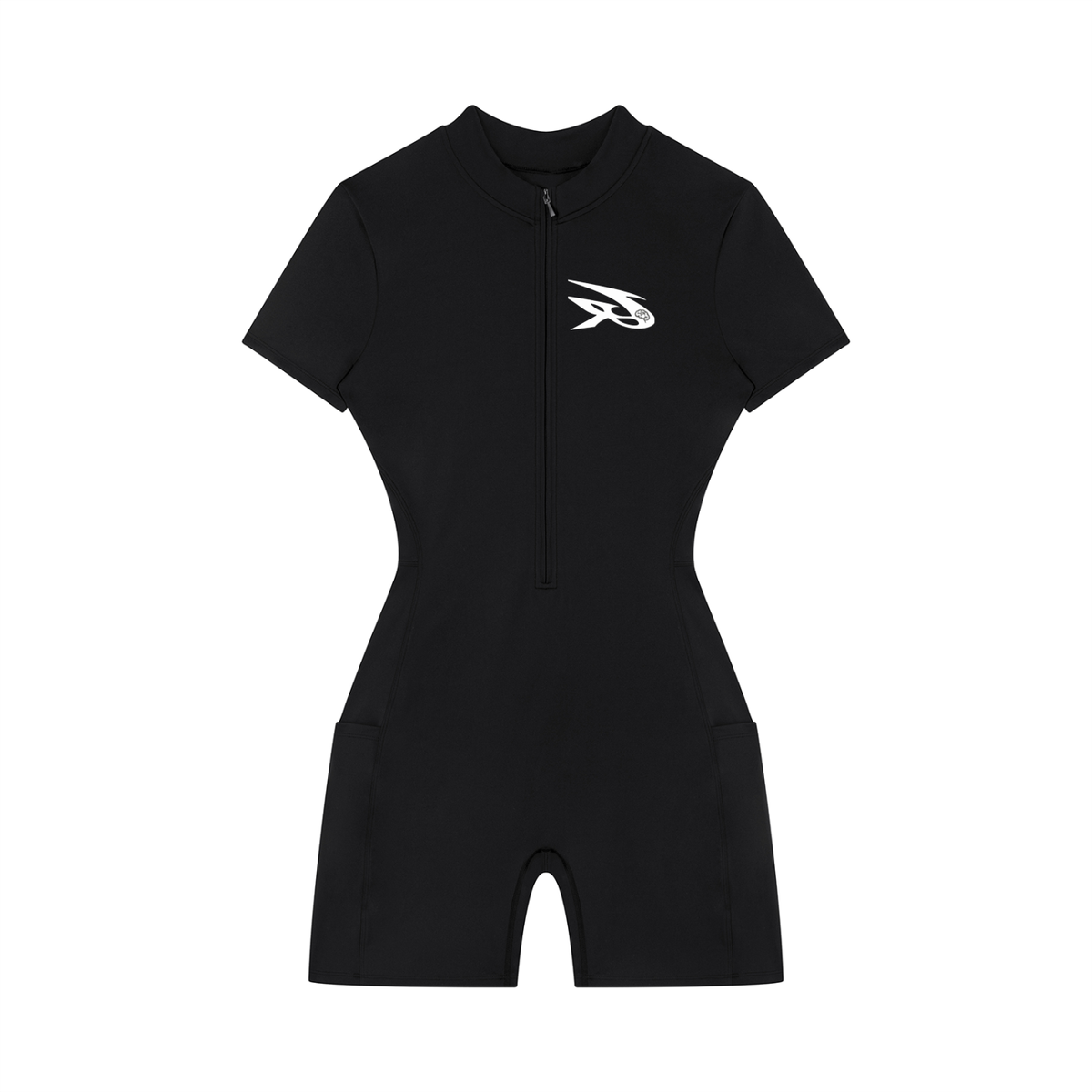 Women's Quarter-Zip Short Sleeve Romper