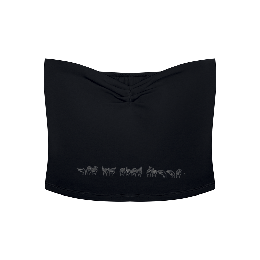 Women's Ruched Cropped Tube Top