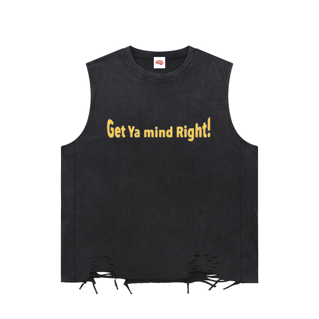 Snow Washed Raw-Hem Tank Top