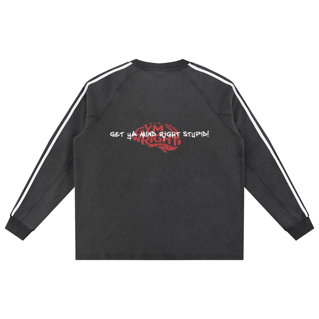 Snow Washed Contrast Tape Sweatshirt