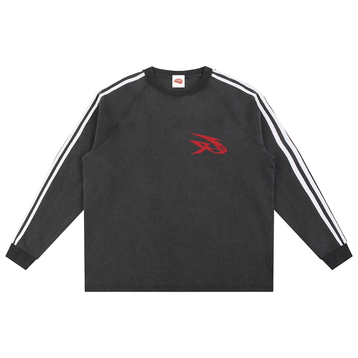 Snow Washed Contrast Tape Sweatshirt
