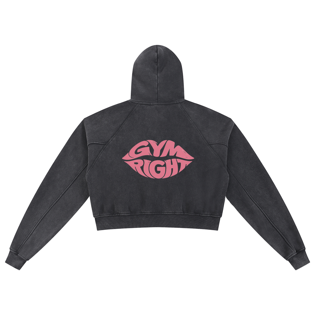 Snow Washed Cropped Hoodie